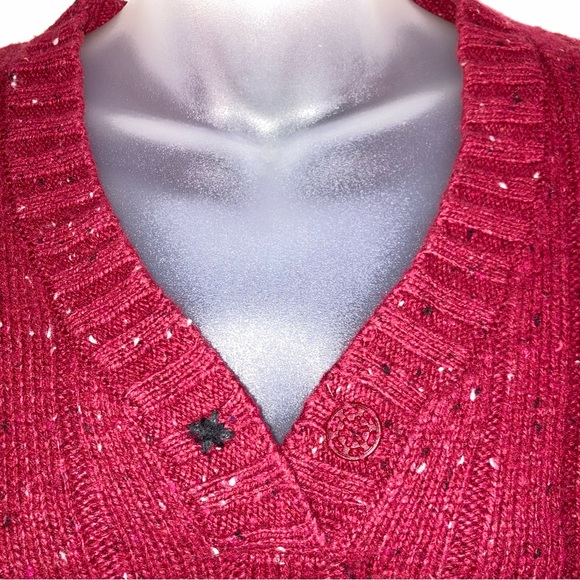 Woolrich red and white speckled wool blend pullover sweater - Picture 6 of 7